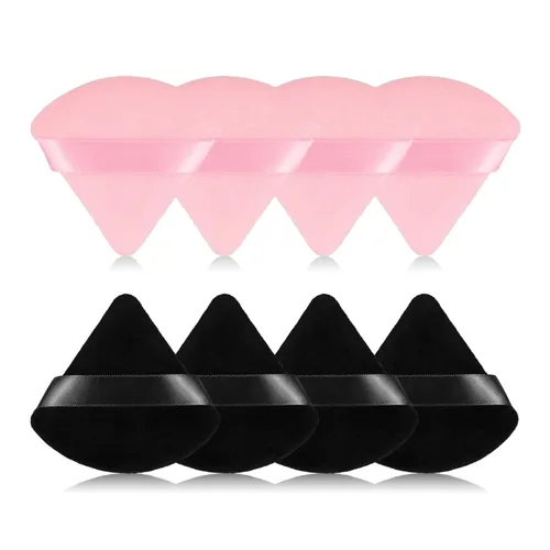 Miniatura 12 de 8 piezas Esponja para polvo de cara en forma de triángulo, suave y aterciopelada, para polvo suelto, polvo corporal, esponja de maquillaje