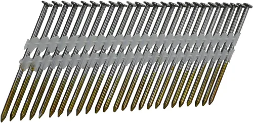 NuMax Clavos de Enmarcado Brillantes Encolados de Plástico de 21° .131" x 3" – Vástago Liso – Cabeza Redonda Completa – 500 Unidades – Clavos
