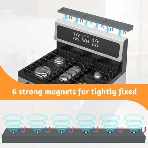 Miniatura 3 de Estante magnético para estufa para la parte posterior de la estufa, estante de especias de silicona de 30 pulgadas para organización de la cocina