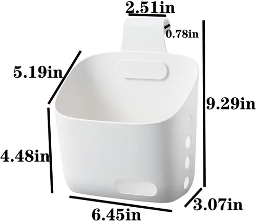 Miniatura 2 de LeleCAT Cesta colgante de plástico para cocina, cesta con gancho desmontable, cuélgala detrás de una puerta o en una barandilla, sobre la puerta