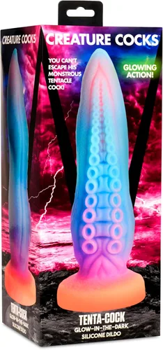 Miniatura 9 de CREATURE COCKS Tenta-Cock - Consolador que brilla en la oscuridad para hombres, mujeres y parejas. Firme y flexible, base de succión fuerte
