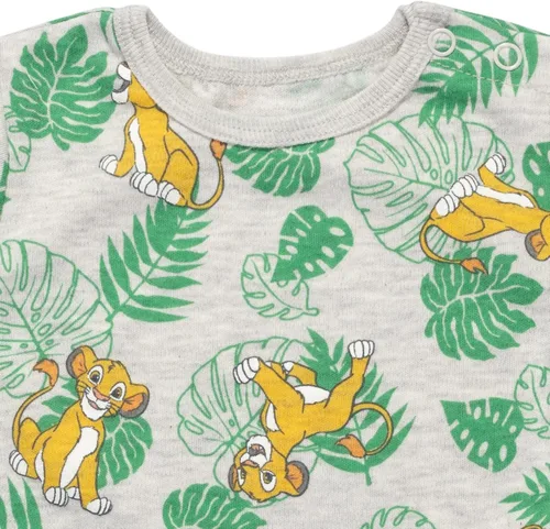 Miniatura 8 de Disney Lion King Pumbaa Timon Simba - Overol corto de rizo francés para bebé camiseta y sombrero juego de 3 piezas para recién nacido a bebé