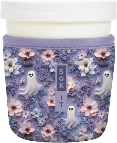 Miniatura 200 de Sok It IceCreamSok - Funda de neopreno aislada (flores abstractas, pintas de helado cónicas)