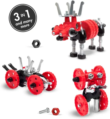 Miniatura 9 de The Off Bits - Juego de erectores: mini juguetes STEM de animales para niños de 6 años, juegos de construcción de juguetes con tuercas y tornillos