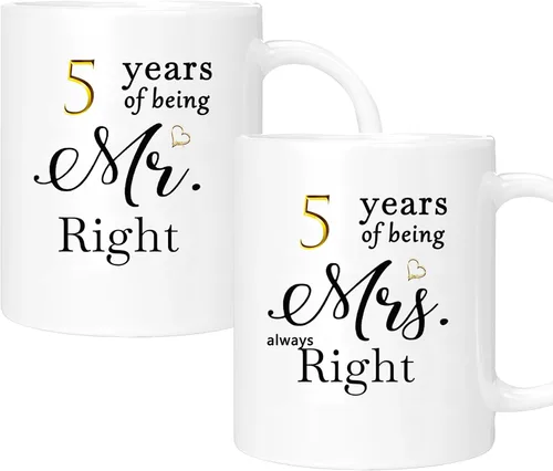 Miniatura 42 de Juego de 2 Tazas de Café del 11º Aniversario, Regalos de Boda del 11º Año Decoraciones de Aniversario para Parejas Padres Hombres Mujeres Marido