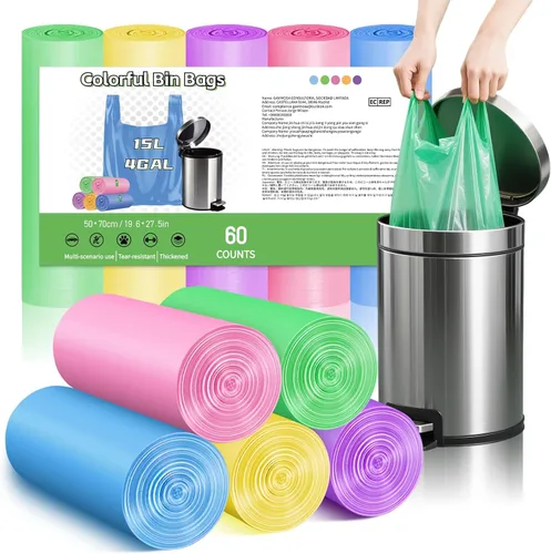 Miniatura 8 de Bolsas de basura pequeñas de 1.5 galones, bolsas de basura pequeñas para baño, forros sin perfume, bolsas de basura fuertes para cocina, bolsas