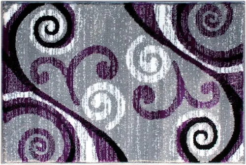 Masada Rugs, Stephanie Collection - Alfombra de área moderna y contemporánea, 1100, morado, gris, blanco, negro (2 pies x 3 pies)