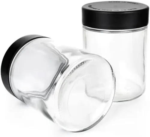 Miniatura 5 de Tarros de vidrio de 18 onzas con tapas negras - 0.99 oz - 48
