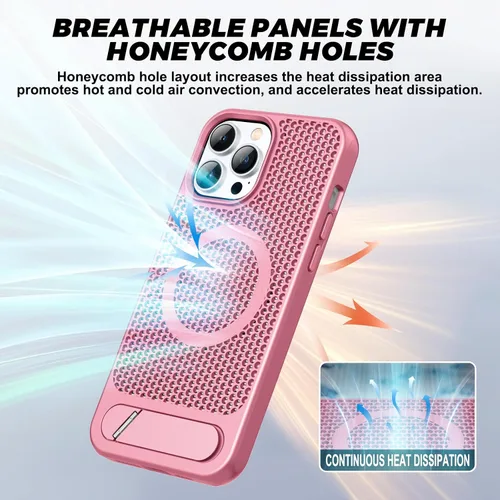 Miniatura 2 de Funda magnética de disipación de calor para iPhone 13 Pro Max, para MagSafe, protección contra caídas Coolingf, funda con función atril ajustable