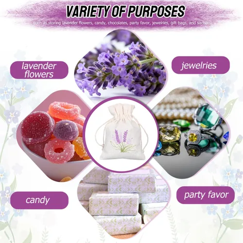 Miniatura 9 de HOLIDYOYO Bolsas vacías recargables de 5.51 x 3.93 pulgadas con cordón de lino para fragancias de lavanda, joyas, dulces, recuerdos de fiesta
