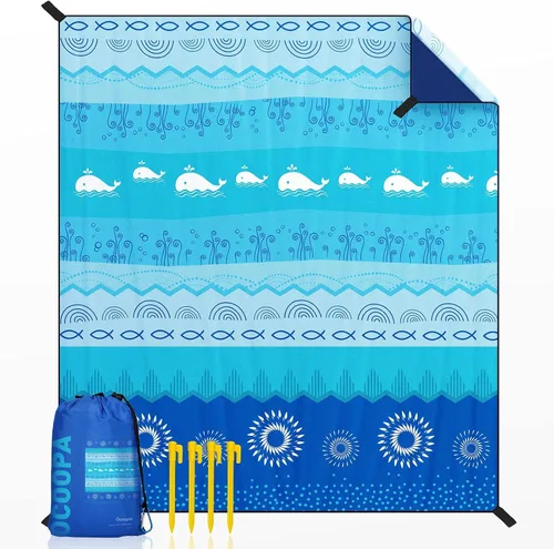 Miniatura 8 de OCOOPA Diveblues - Manta de playa o campamento extragrande, sin arena, cómoda, acogedora, a la moda, compacta y ligera, de nailon de paracaídas