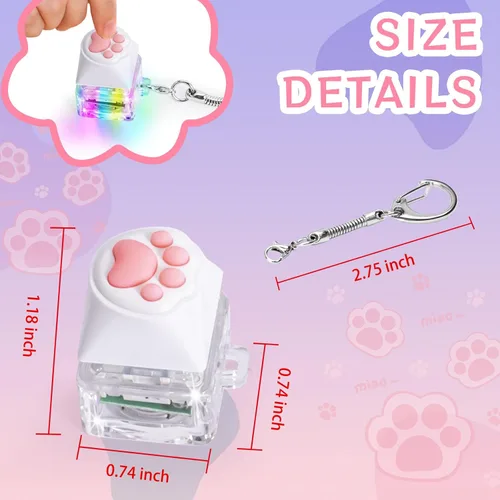 Miniatura 2 de Juguetes Fidget de Teclado para Adultos Clicker de Teclado con Luz LED Llavero Juguetes Fidget Sensoriales Divertidos para Ansiedad y Descompresión