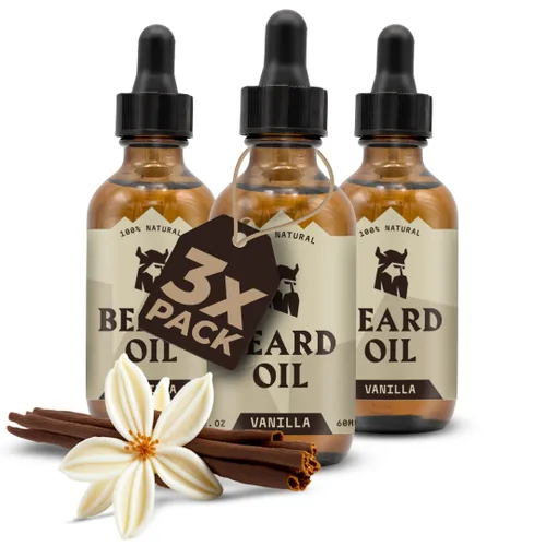 Miniatura 15 de Striking Viking Aceite de vainilla para barba para hombres, acondicionador derivado naturalmente con aceites de argán y jojoba para suavizar