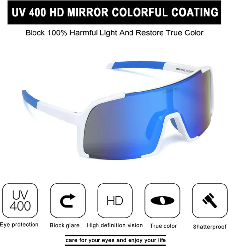 Miniatura 2 de maivnz Gafas de sol de béisbol para hombres y mujeres, protección UV400, gafas deportivas al aire libre para ciclismo, correr, golf, softbol Marco