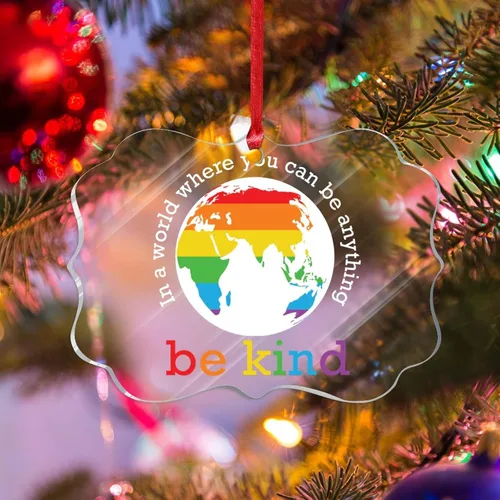 Miniatura 11 de We are All Equal - Adornos de Navidad bisexuales, orgullo arco iris, gay, LGBTQ, decoración de árbol de Navidad, recuerdo, novedad gay, adornos