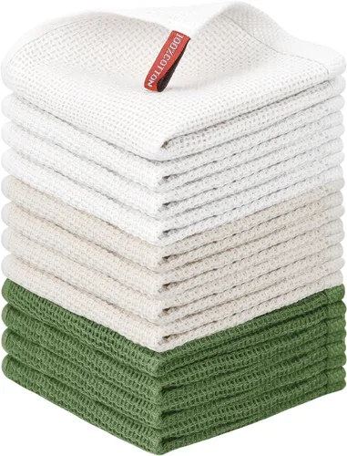 Miniatura 83 de Nialnant - Toalla de cocina 100% algodón, tejido gofre, suave, absorbente y de secado rápido, toallas para secar platos, trapos de limpieza - Multi