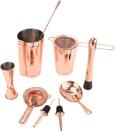 Miniatura 4 de Juego de coctelera de 11 piezas, kit de camarero, juego de coctelera de Martini y colador, juego de herramientas de barra de cóctel colador de acero