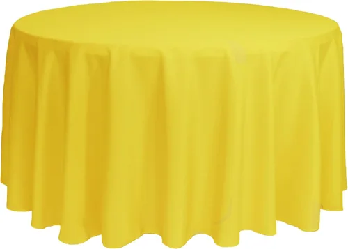 Miniatura 90 de YOUR CHAIR COVERS - Mantel redondo de poliéster prémium de 120 pulgadas - Mantel de lino color champán para mesas redondas estándar