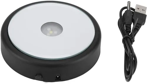 Base de pantalla de luz LED, soporte de base de exhibición de luz, 6 colores LED coloridos, luces cambiantes, base de luz LED redonda alimentada por