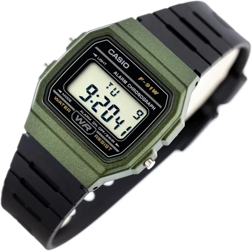 Miniatura 21 de Casio Serie F91W Reloj digital Resistente al agua Luz LED Cronómetro 1/100 SEC Mantenimiento de tiempo regular