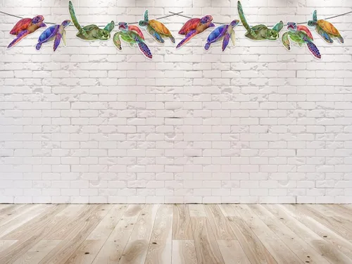 Miniatura 3 de Cartel de cumpleaños de tortuga: bonitas decoraciones de fiesta de tortuga marina para baby shower, cumpleaños de niños, celebraciones temáticas