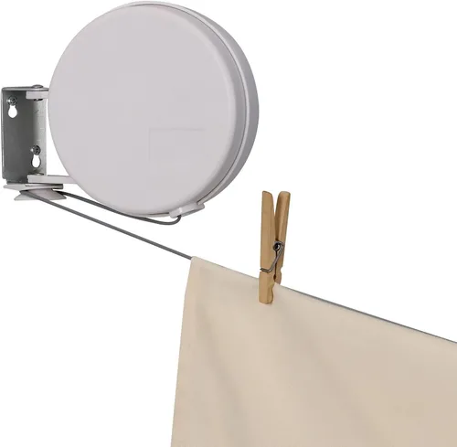 Miniatura 6 de Household Essentials Tendedero retráctil de una sola línea para colgar la ropa, 40 pies, color blanco