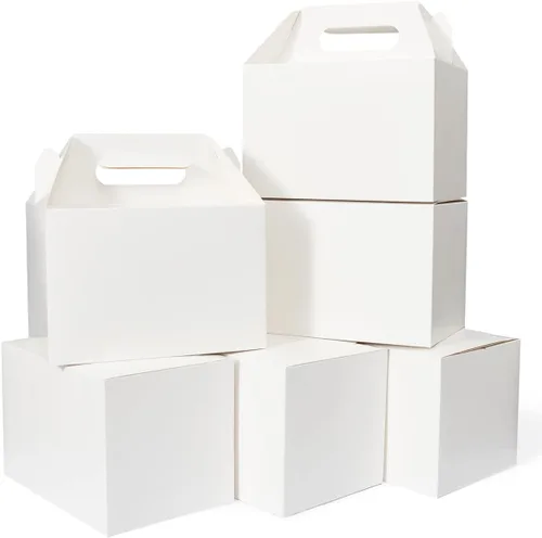 Miniatura 12 de Happyhiram Paquete de 10 Cajas Grandes a Dos Aguas, Color Marrón - Contenedores de Papel Kraft Resistentes de 9x6x6 Pulgadas para Regalos, Almuerzos