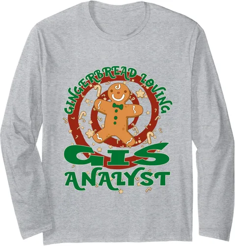 Miniatura 3 de GIS Analyst Job Gingerbread Funny Xmas Long Sleeve T-Shirt