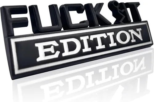 Miniatura 24 de Emblemas exteriores para coche, emblema 3D adhesivo de calcomanía, emblema Fuck-IT edición 3D, calcomanía para guardabarros de coche y camión, Negro