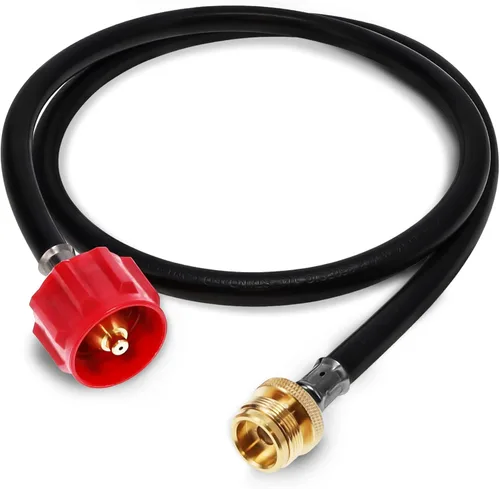 Gas One Manguera de propano de 4 pies, manguera adaptadora de 1 libra a 20 libras, tanque de propano de 16.4 oz a 20 libras QCC1/Tipo 1, permite