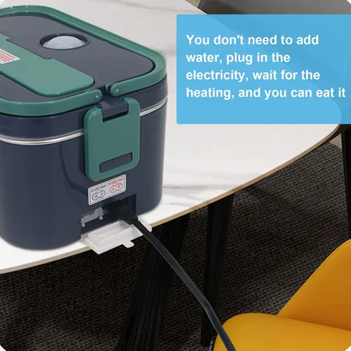 Miniatura 6 de Fiambrera eléctrica de 60 W, calentador de alimentos 3 en 1 (gran capacidad de 1.8L) para coche/camión/hogar/oficina, lonchera térmica con bolsa
