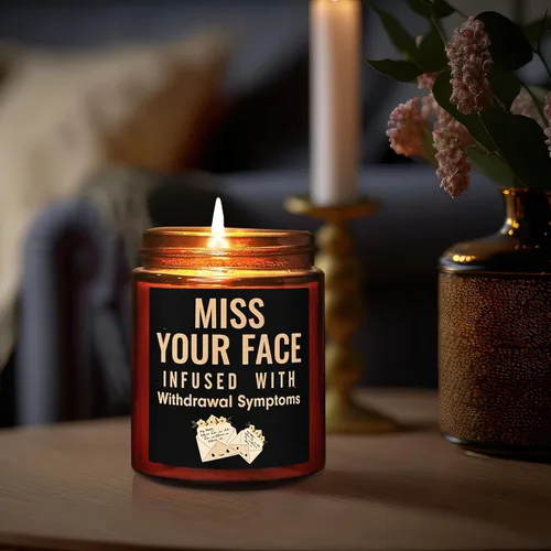 Miniatura 6 de Regalos divertidos para amigos para mujeres y hombres, vela Miss Your Face para ella y él, divertido cumpleaños, amistad, regalo relajante, vela