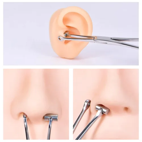 Miniatura 6 de DJCIW Pinzas para tabique Tragus de 6 pulgadas, pinzas para tabique de tragus con extremo de cubo, pinzas de acero inoxidable 316L, pinzas de Pinzas