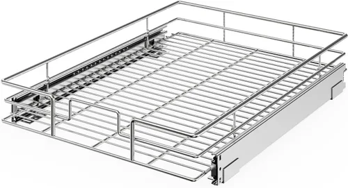 Miniatura 18 de ROOMTEC Organizador de armario extraíble (7.5 pulgadas de ancho x 21.5 pulgadas de profundidad), 2 niveles de almacenamiento extraíble, estantes