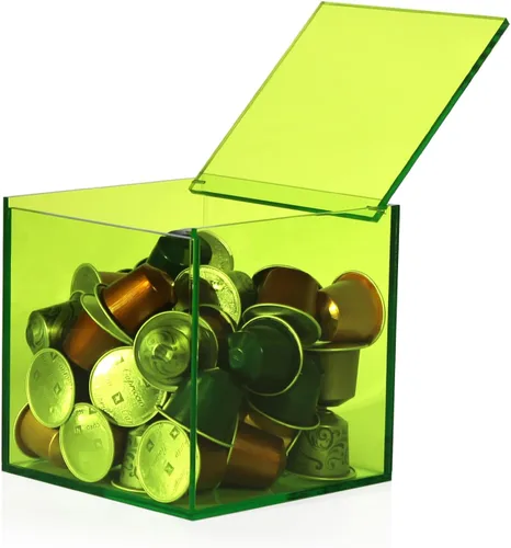 Caja de almacenamiento para cápsulas de café, organizador de cápsulas de café, accesorios antipolvo, caja de acrílico transparente duradera para uso