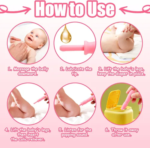 Miniatura 5 de Alivio de gases y cólicos para bebés, alivio instantáneo eficaz del estreñimiento para bebés, solución natural para alivio de cólicos y gases