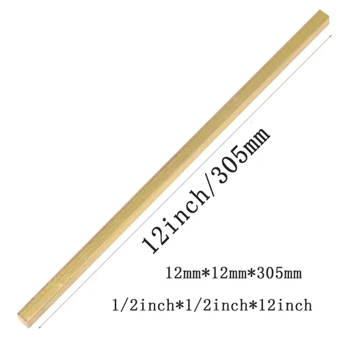 Miniatura 2 de 1 unids 1/2" x 1/2" C360 Barra cuadrada de latón 12" largo sólido 0.48" plano stock