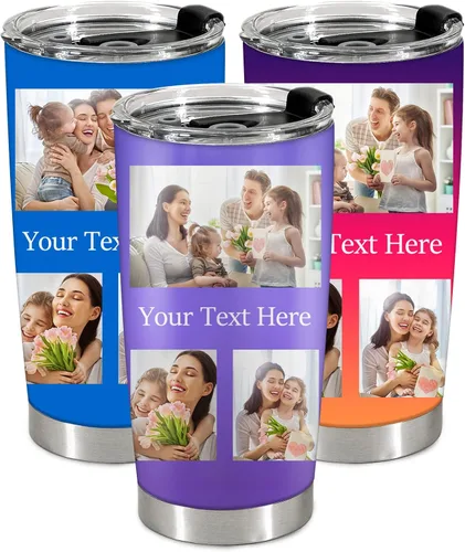 Miniatura 11 de Taza personalizada con foto y texto para hombres y mujeres, regalo para papá, mamá, familias y amigos, taza de viaje con foto e imagen
