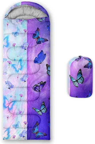 Miniatura 11 de AILONEN Saco de dormir de campamento con escamas de sirena para adultos y adolescentes, ligero y resistente al agua, 3 estaciones, clima cálido