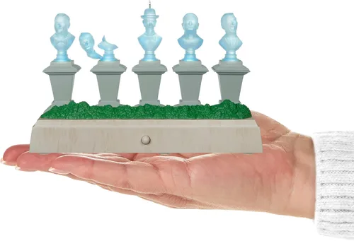 Miniatura 8 de Tarjeta de recuerdo navideña Hallmark, colección Disney La mansión embrujada, bustos cantantes con luz y sonido, regalos para fans de Disney