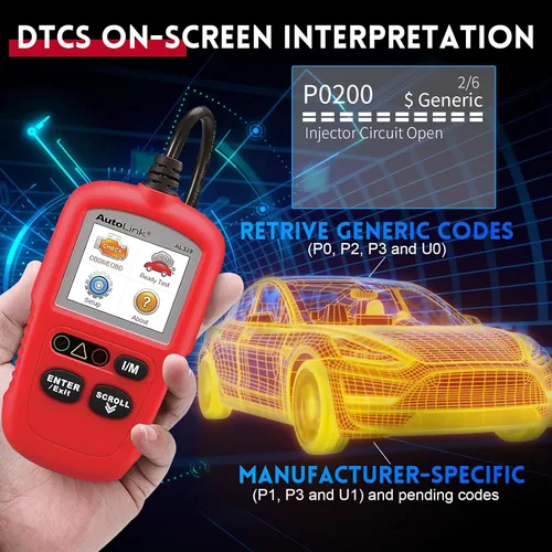 Miniatura 6 de Autel AutoLink AL329 Escáner OBD2, Actualización del Lector de Códigos AL319 y MS309, Lector OBDII con VIN Automático, Datos en Vivo, Búsqueda