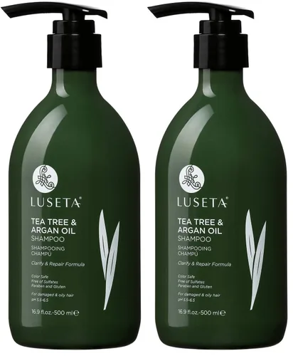 Miniatura 6 de Luseta Champú de aceite de árbol de té, 33.8 onzas, tratamiento natural anticaspa para cabello seco y dañado, sin sulfatos y seguro para cabello