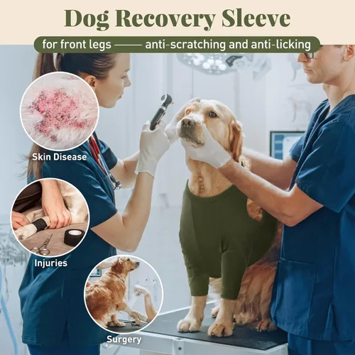 Miniatura 2 de Nanaki Trajes de recuperación para cirugía de perro para patas delanteras, manga para pierna de perro para dejar de lamer, pantalones anti-lamida