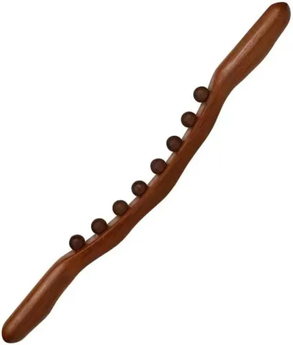 Miniatura 11 de Herramientas de masaje de madera Gua Sha, herramienta de paleta de drenaje linfático de 10 cuentas, herramienta de masaje de mano para esculpir