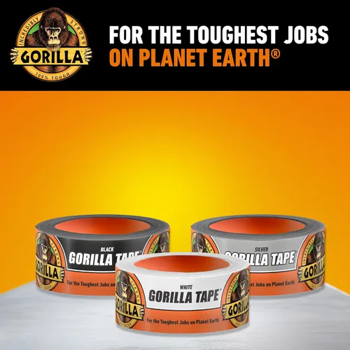 Miniatura 7 de Gorilla Cinta adhesiva blanca, 1.88" x 30 yardas, blanca, (paquete de 2)