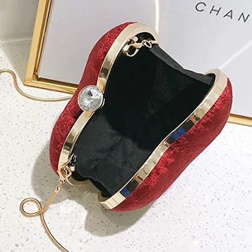 Miniatura 2 de Goclothod Bolso de mano con forma de corazón para mujer bolso de hombro de terciopelo