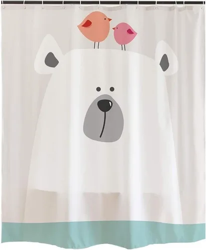 Miniatura 10 de Ofat Home Bonita cortina de ducha de hipopótamo de dibujos animados para baño con ganchos, no necesita forro, impermeable, lavable, 72 x 72 pulgadas