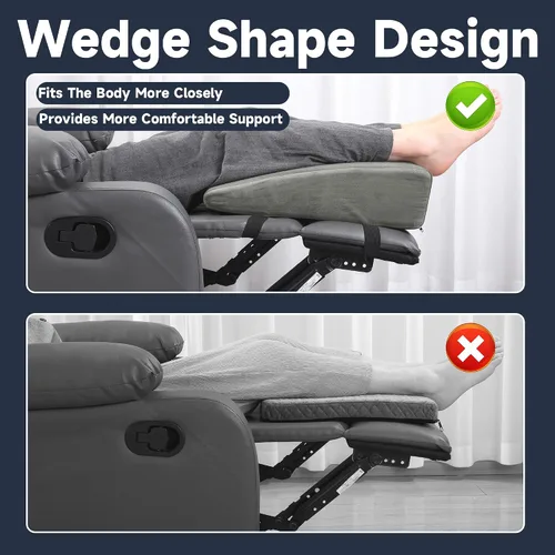 Miniatura 4 de MABOZOO Almohada de cuña para reclinar, almohada para las piernas de espuma extra grande con cojín de reposapiés ajustable, almohada de cuña