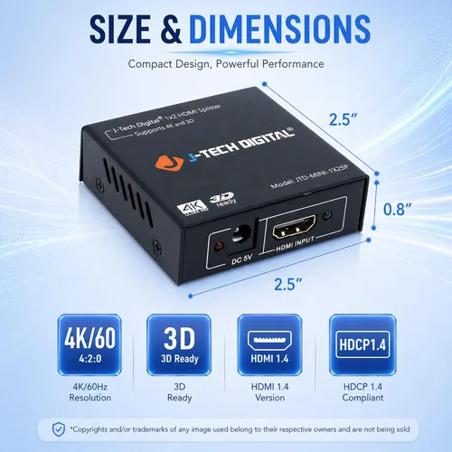 Miniatura 7 de J-Tech Digital, divisor de potencia, versión 1.3 certificado con Deep Color y HD Audio