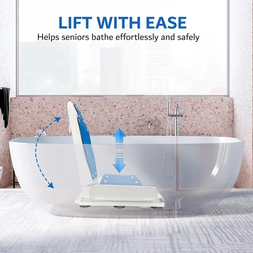 Miniatura 2 de Platinum Health Tranquilo Elevador eléctrico de baño prémium con asiento acolchado, respaldo y reclinable eléctrico, capacidad de elevación de 310